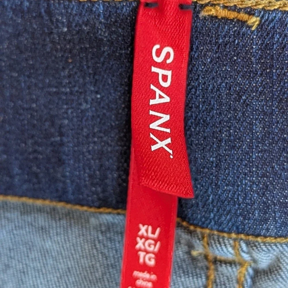 SPANX Pull On Flare Jeans High Rise Dark Wash XL NWT